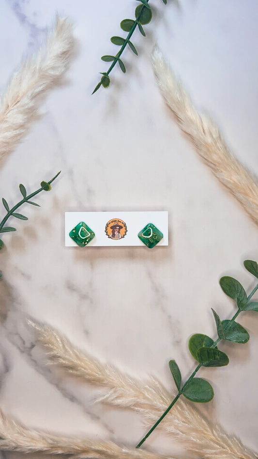 Square Jade Studs