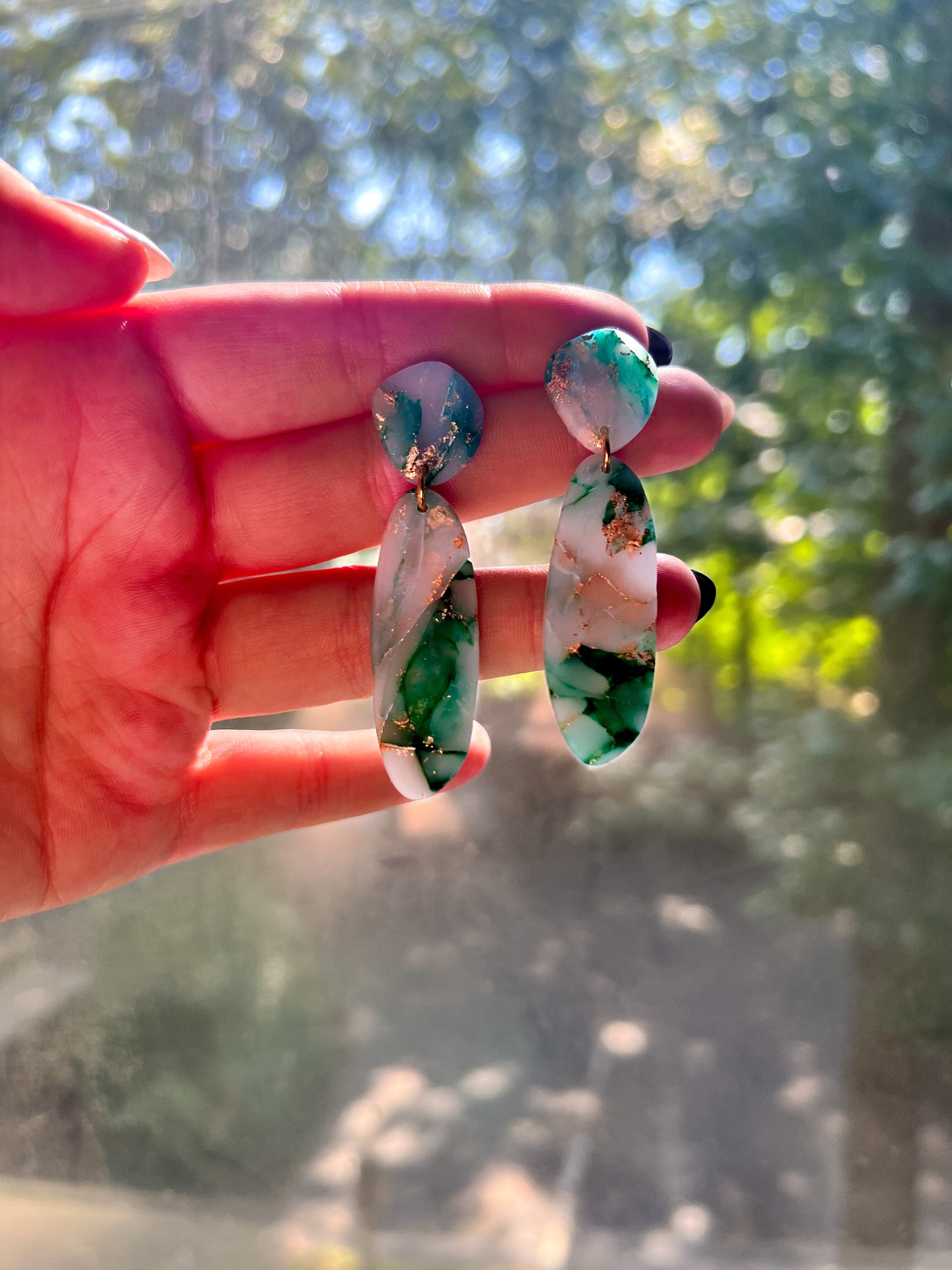 Studded Jade Stone Drops