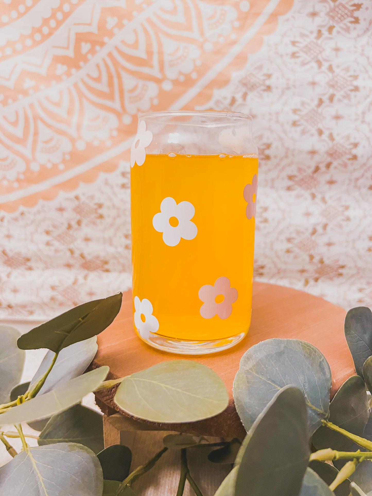 Groovy Floral Beer Glass (Multiple Colors)