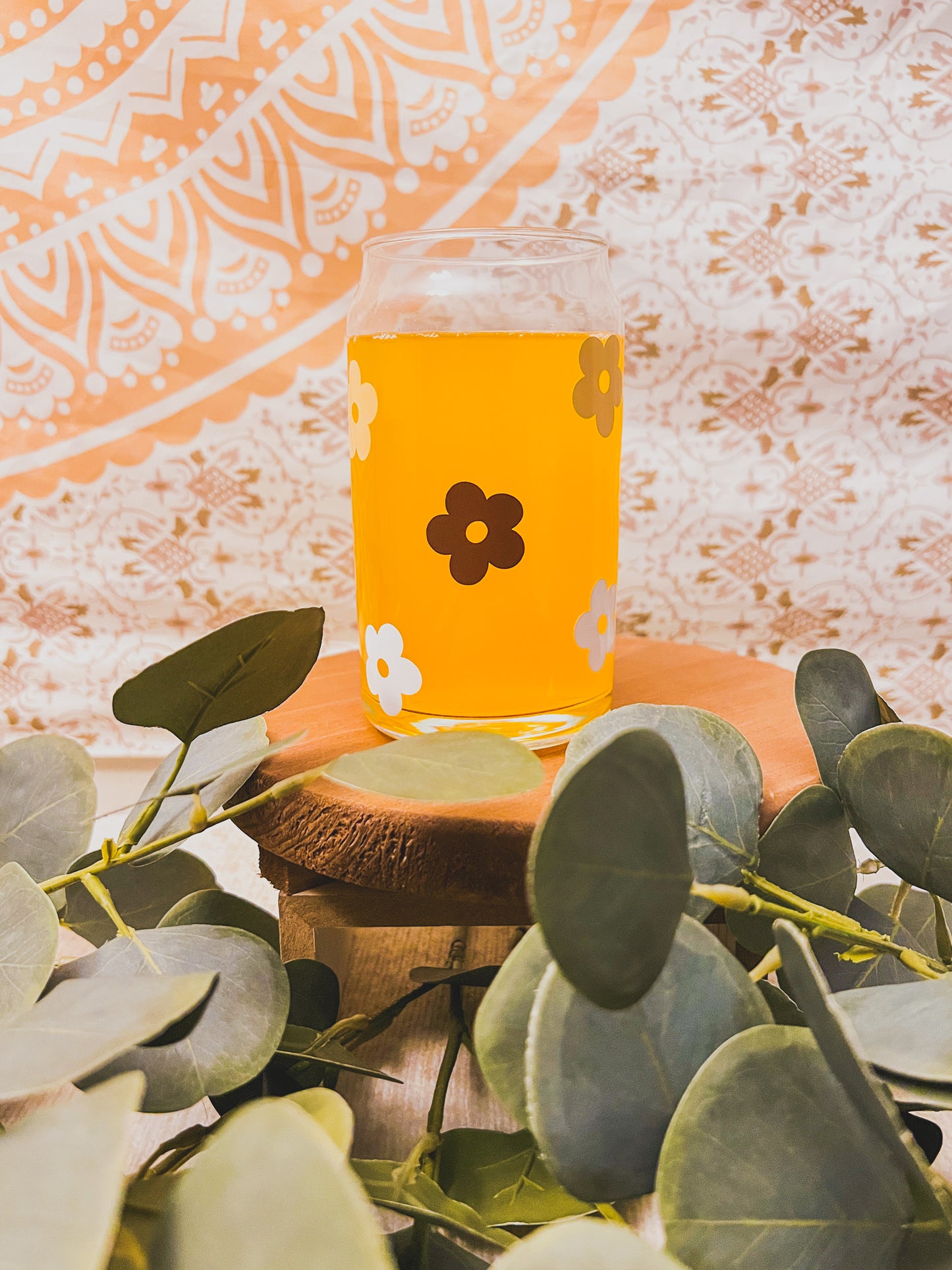 Groovy Floral Beer Glass (Multiple Colors)